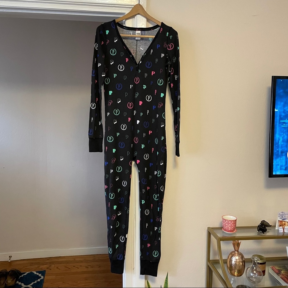 PINK Onesie Pajamas with Button Back Flap M